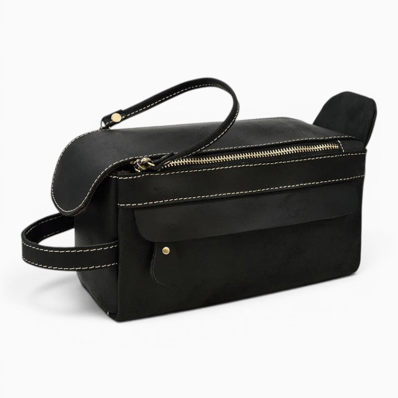 Trousse de Toilette en Cuir Vintage Homme