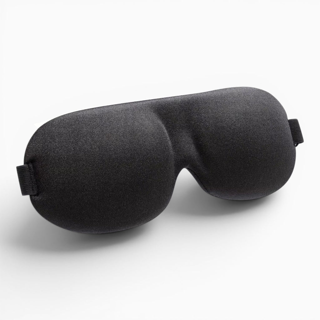 Masque de nuit noir Le Voyage Prestige en polyester doux pour un sommeil réparateur et une occultation totale