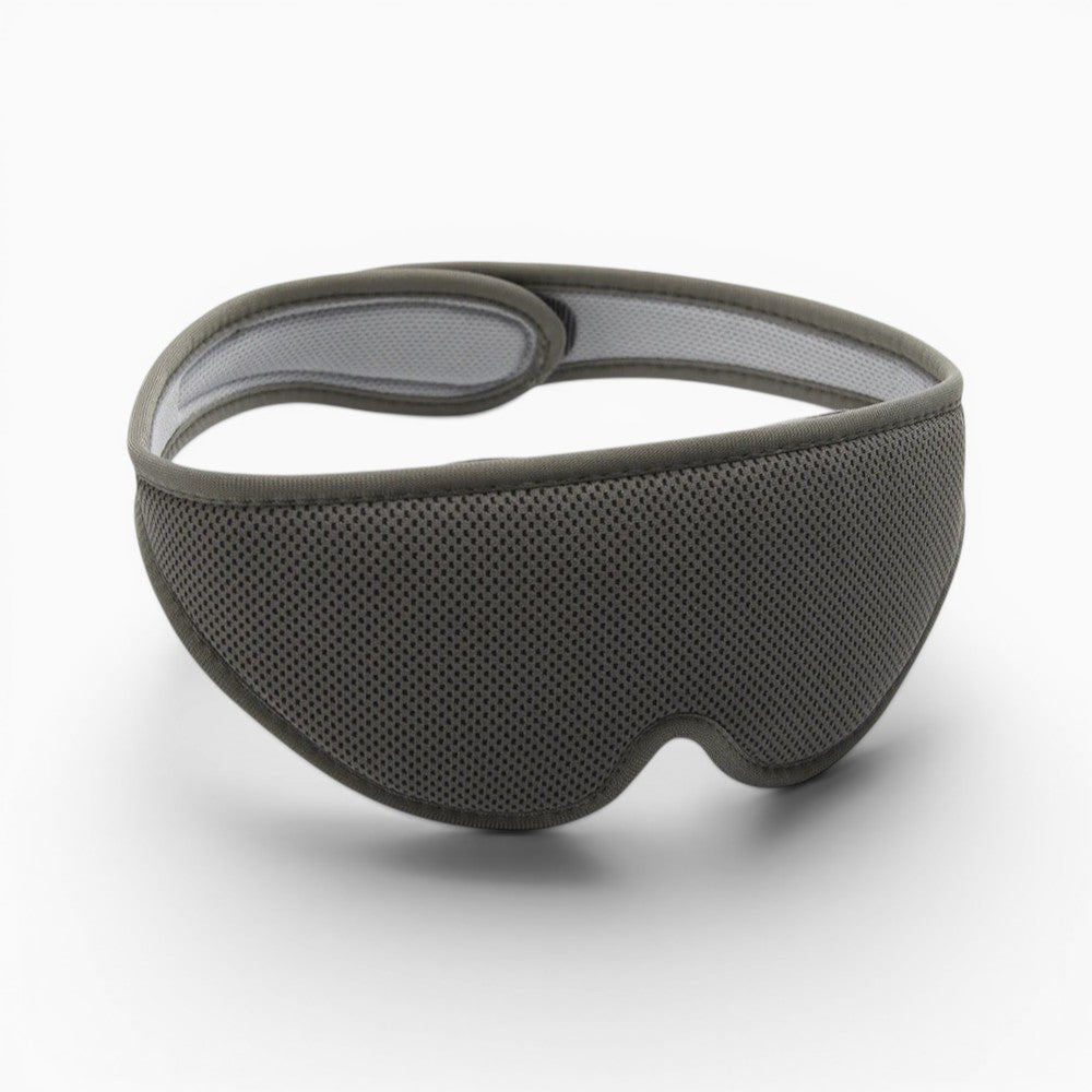 Masque de sommeil 3D gris Le Voyage Prestige avec coques oculaires réglables pour un occultage total et sans pression