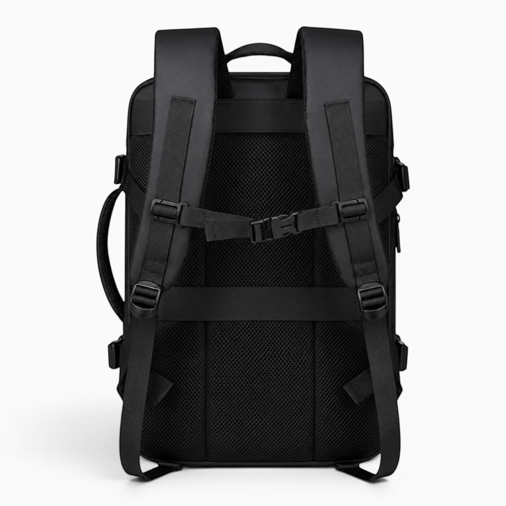 Sac à dos de voyage cabine noir Le Voyage Prestige, imperméable, avec compartiment pour ordinateur portable 16 pouces et interface USB.