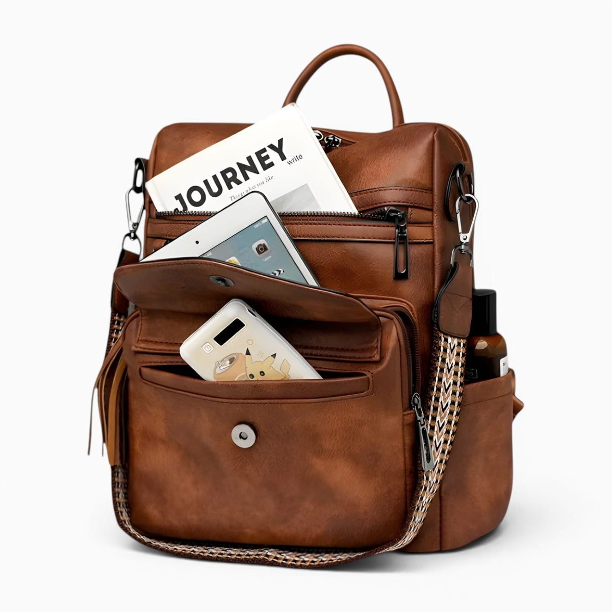 VOYAGE Sac à dos Cuir Femme avec Pochette