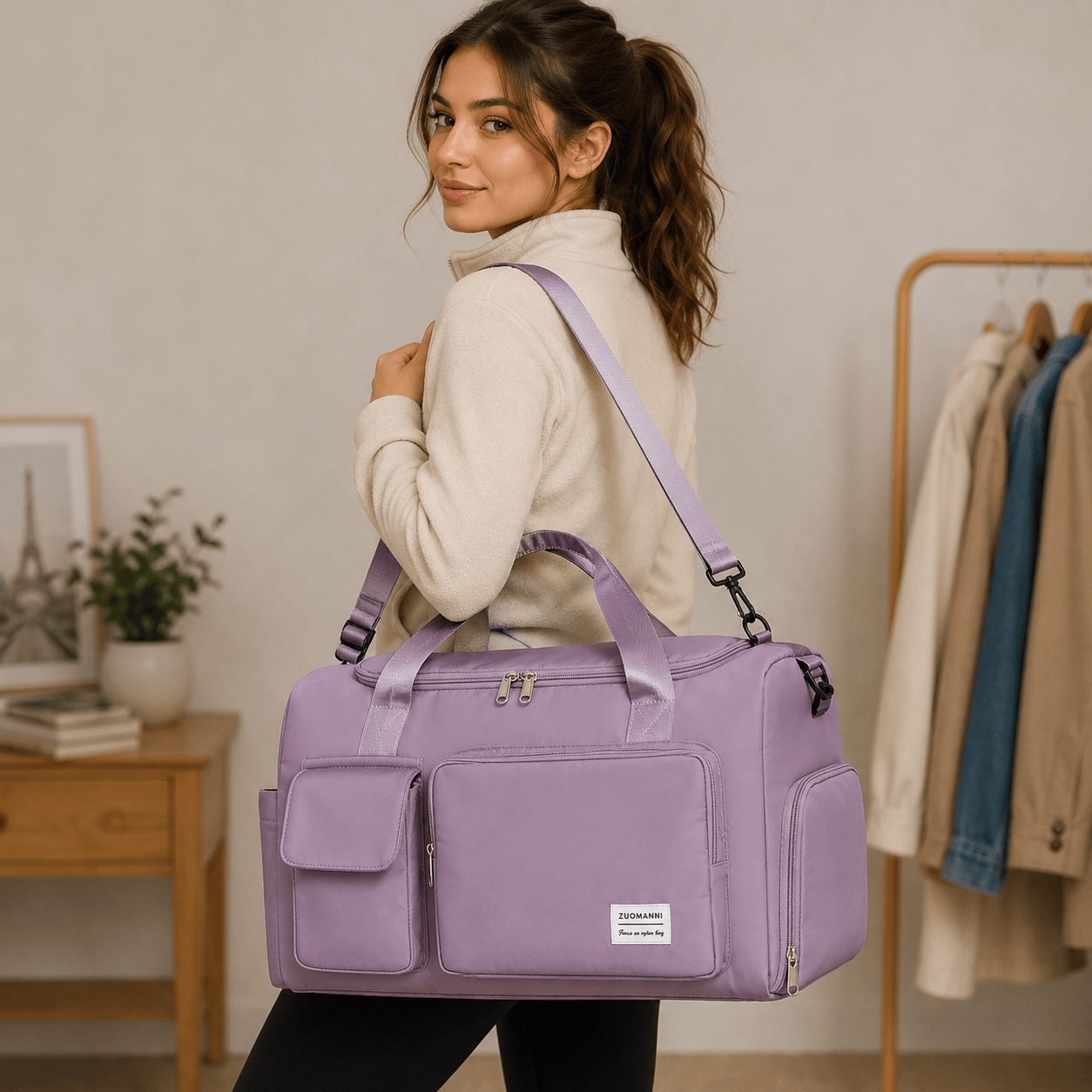 VOYAGE Sac de Voyage Femme avec Rangement Chaussures Image