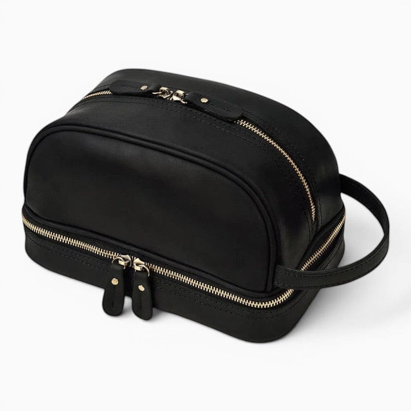 VOYAGE Trousse de Toilette Homme en Cuir Vintage